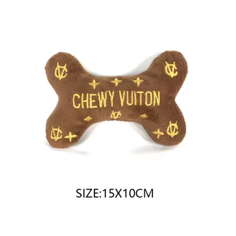 Dog Plush Toys Pet Squeaky Printed Beer Bottle Shape Toy Dog Bite-Resistant Clean Teeth Chew Interactive Toys