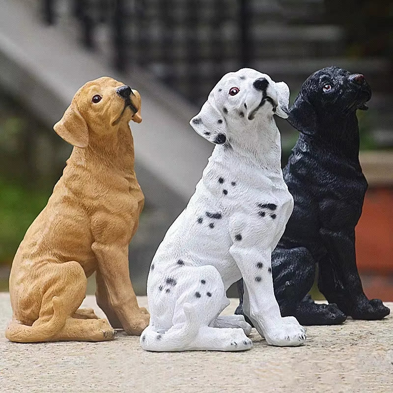 Cute Resin Dog Statue Golden