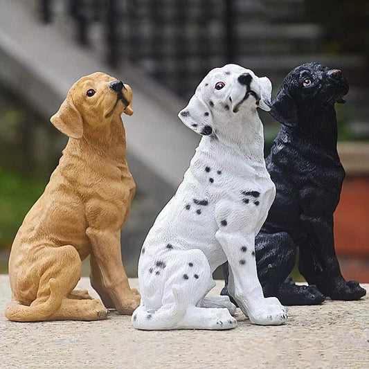 Cute Resin Dog Statue Golden