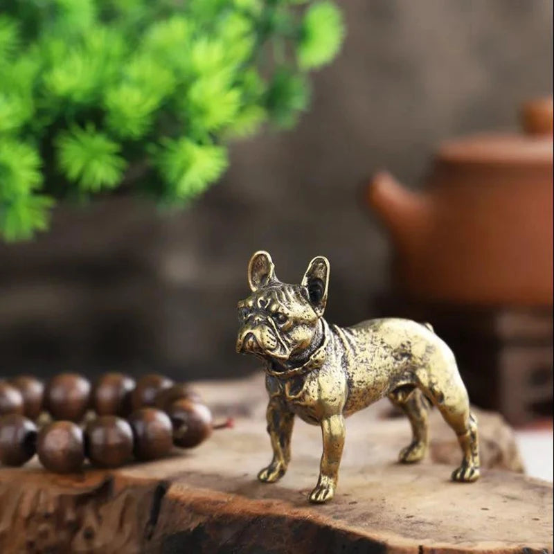 Copper Desk Ornaments Bulldog Miniatures Figurines Handmade