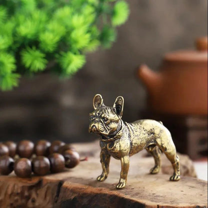 Copper Desk Ornaments Bulldog Miniatures Figurines Handmade