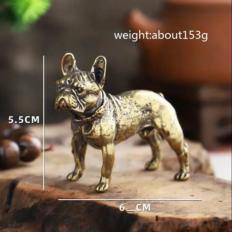Copper Desk Ornaments Bulldog Miniatures Figurines Handmade