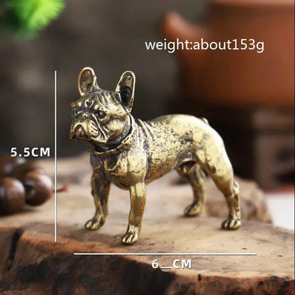 Copper Desk Ornaments Bulldog Miniatures Figurines Handmade
