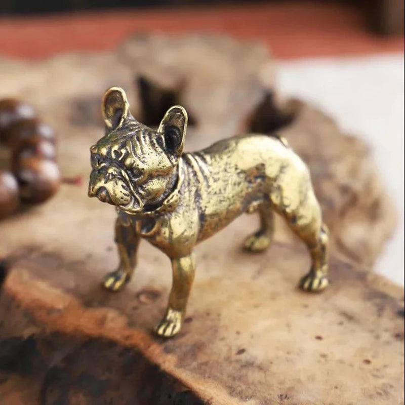 Copper Desk Ornaments Bulldog Miniatures Figurines Handmade