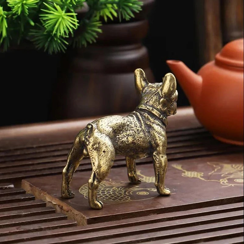 Copper Desk Ornaments Bulldog Miniatures Figurines Handmade
