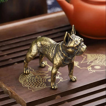 Copper Desk Ornaments Bulldog Miniatures Figurines Handmade