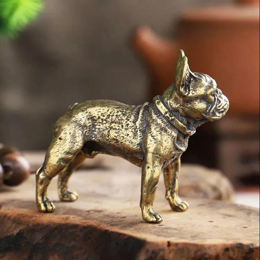Copper Desk Ornaments Bulldog Miniatures Figurines Handmade