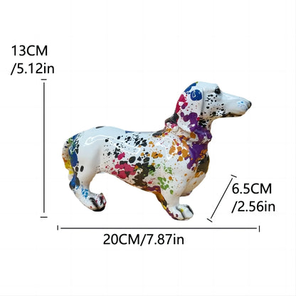 Colorful Standing French Bulldog Resin Statue