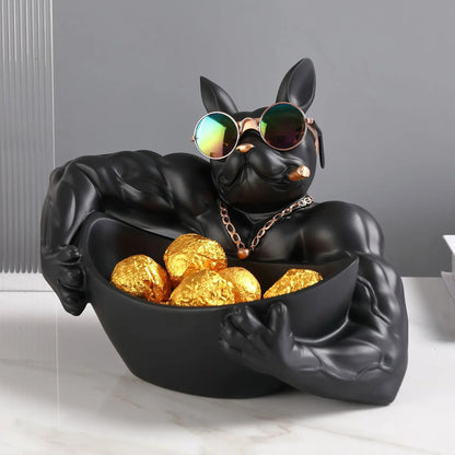 Home Decor Cool Dog Figurine Dog Statue Storage Box