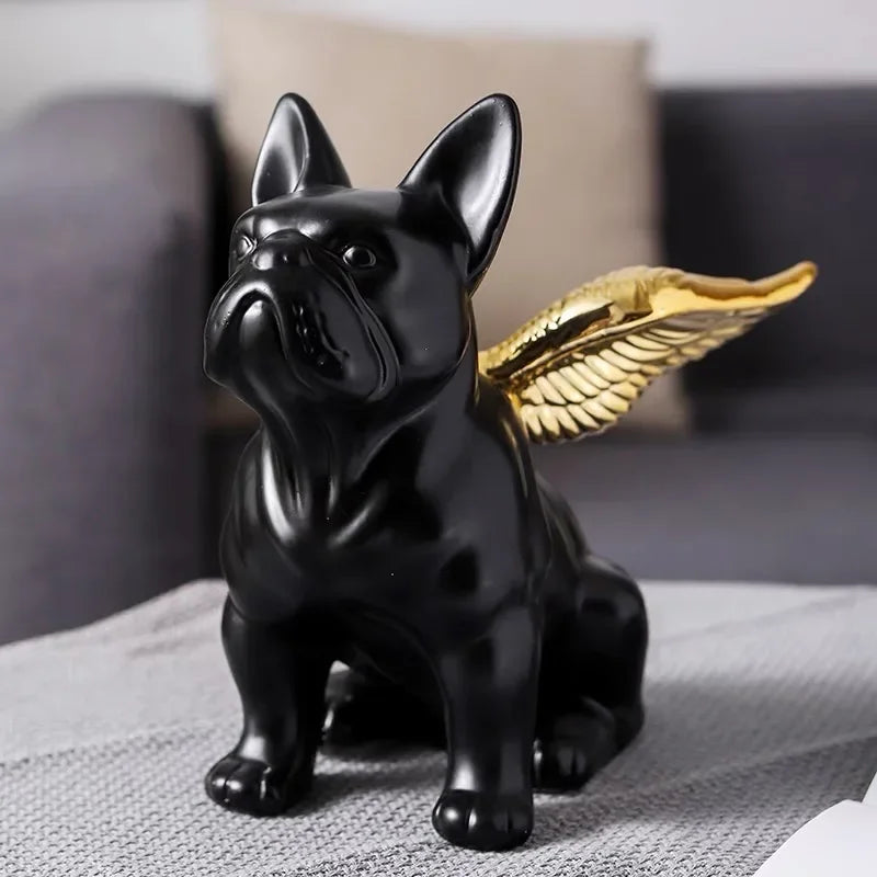 Home Decoration Accessories Black Gold Bulldog