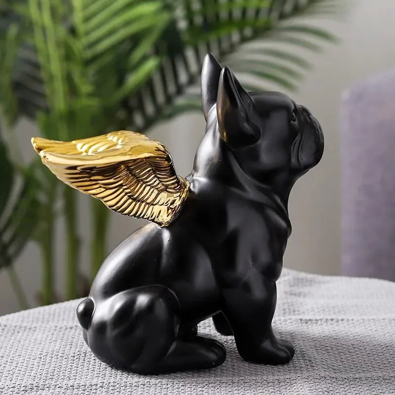Home Decoration Accessories Black Gold Bulldog