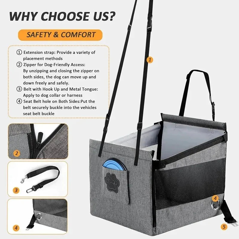 Portable Car Pet Seat Stable Dog Carrier