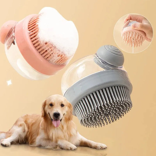 Pet Bath Brush Soft Silicone with Shampoo Dispenser