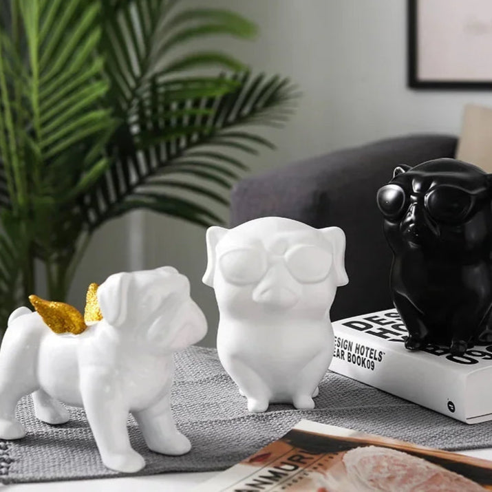 Home Decoration Accessories Black Gold Bulldog