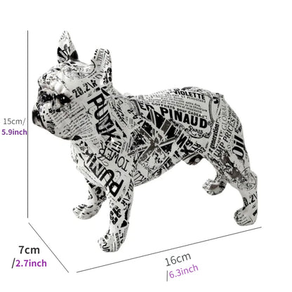 Colorful Standing French Bulldog Resin Statue