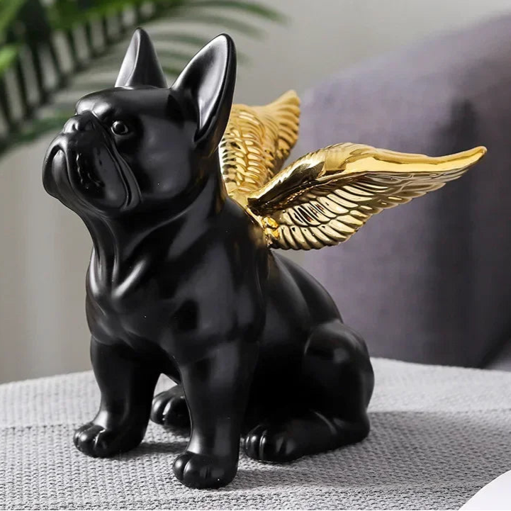 Home Decoration Accessories Black Gold Bulldog