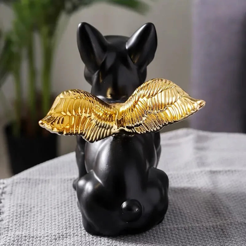 Home Decoration Accessories Black Gold Bulldog