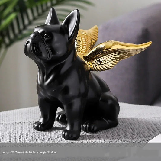 Home Decoration Accessories Black Gold Bulldog