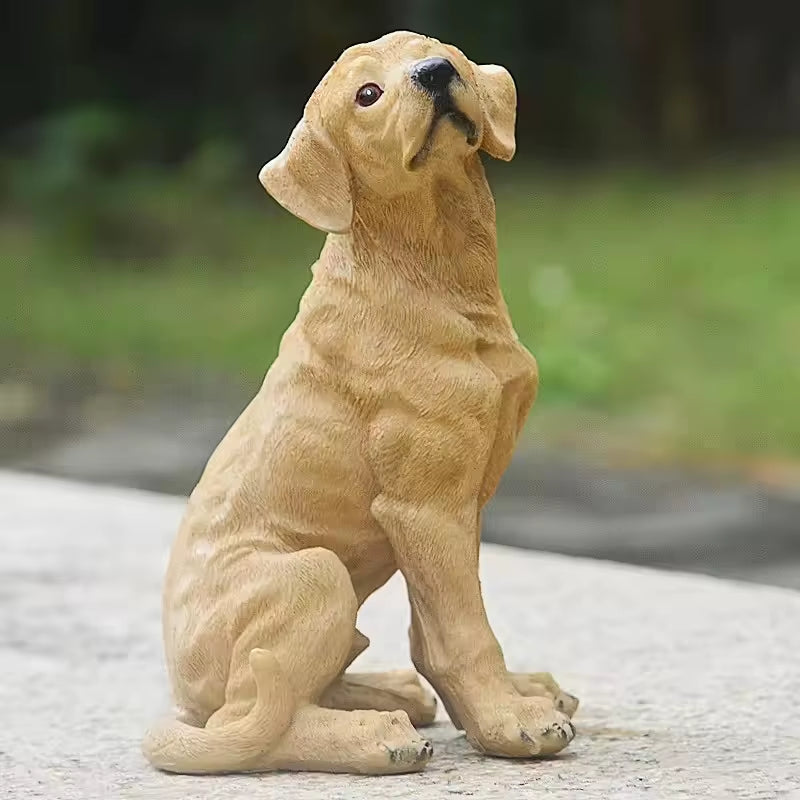 Cute Resin Dog Statue Golden